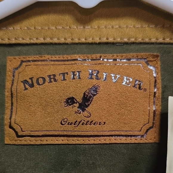 Men's Olive Green Tan Jacket Shirt Hunting Long Sleeve Button Down Winter Warm - Picture 7 of 11